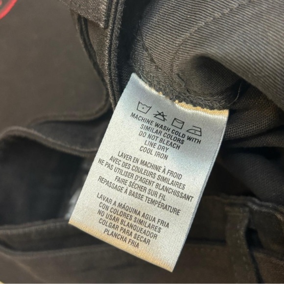 Y2K Harley-Davidson Flame Embroidered Pants 8 Long Biker Grunge Chrome Buckle - Picture 6 of 6